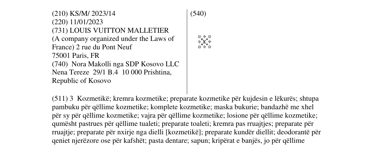Zëri i markës MONOGRAM në buletin