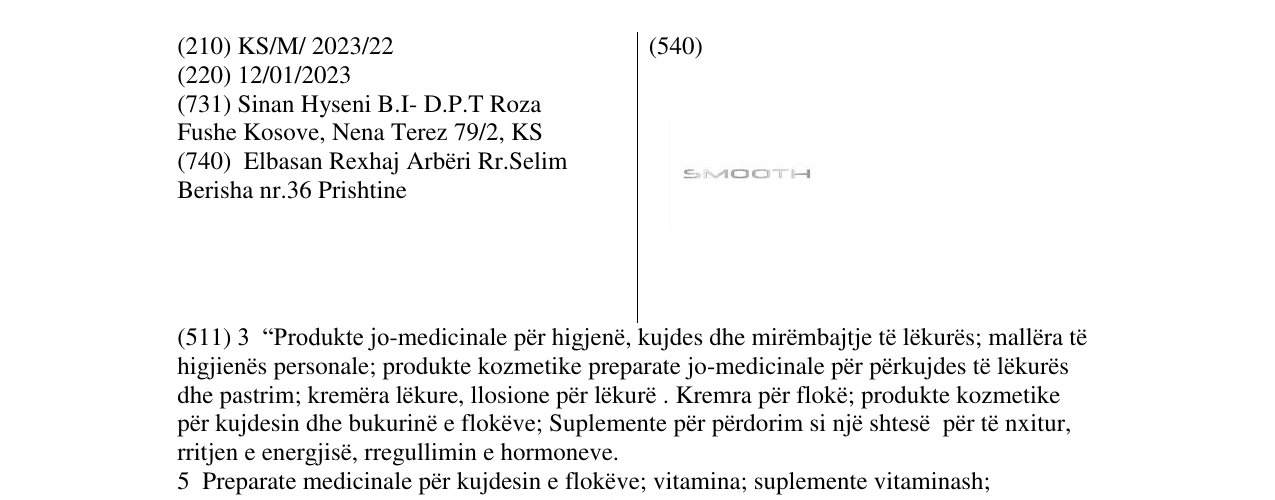 Zëri i markës SMOOTH në buletin