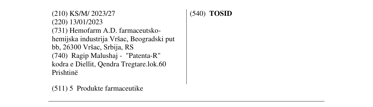 Zëri i markës TOSID në buletin