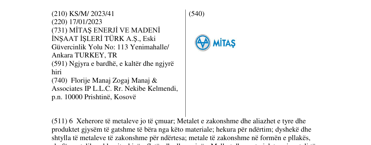 Zëri i markës MITAS në buletin