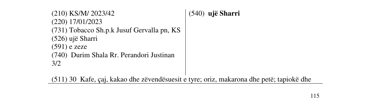 Zëri i markës ujë Sharri në buletin