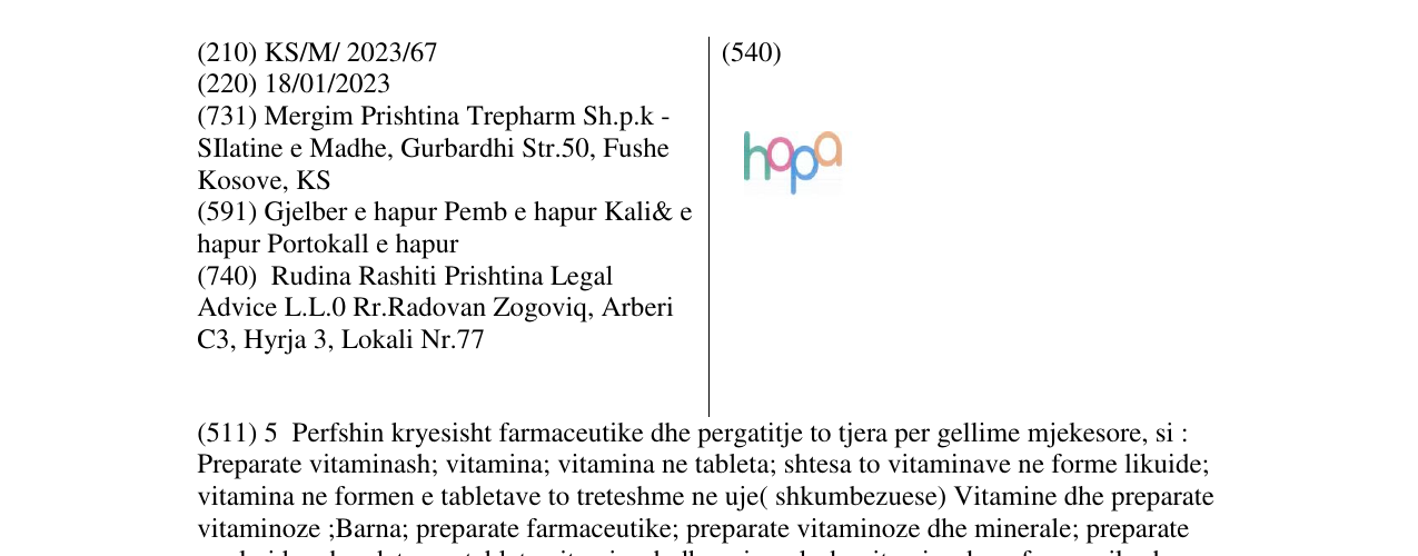 Zëri i markës hopa në buletin
