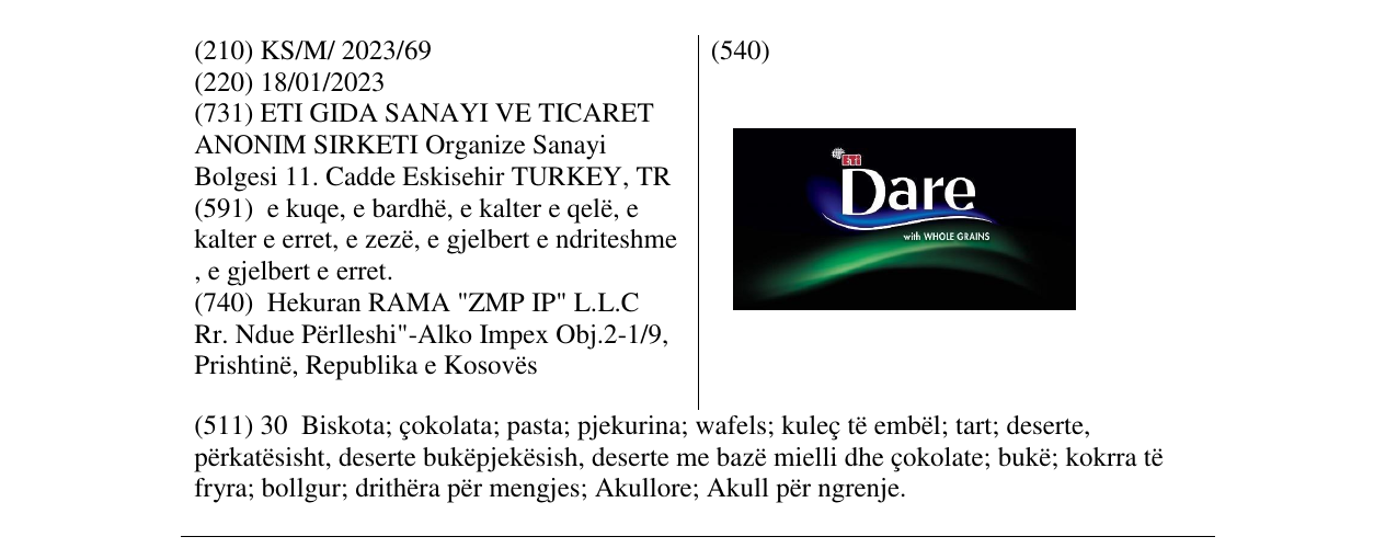 Zëri i markës ETI DARE WITH WHOLE GRAINS në buletin