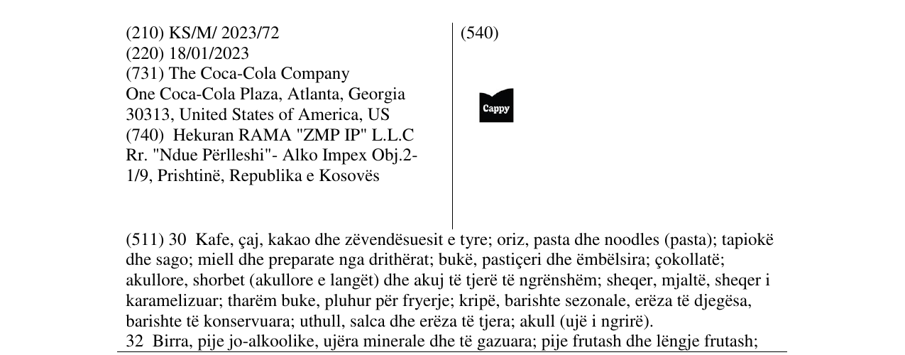 Zëri i markës cappy në buletin