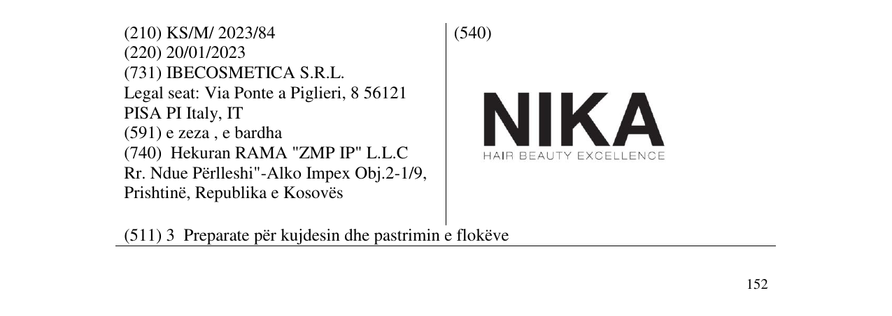 Zëri i markës NIKA në buletin