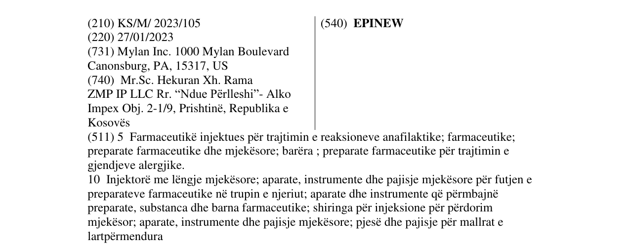Zëri i markës EPINEW në buletin