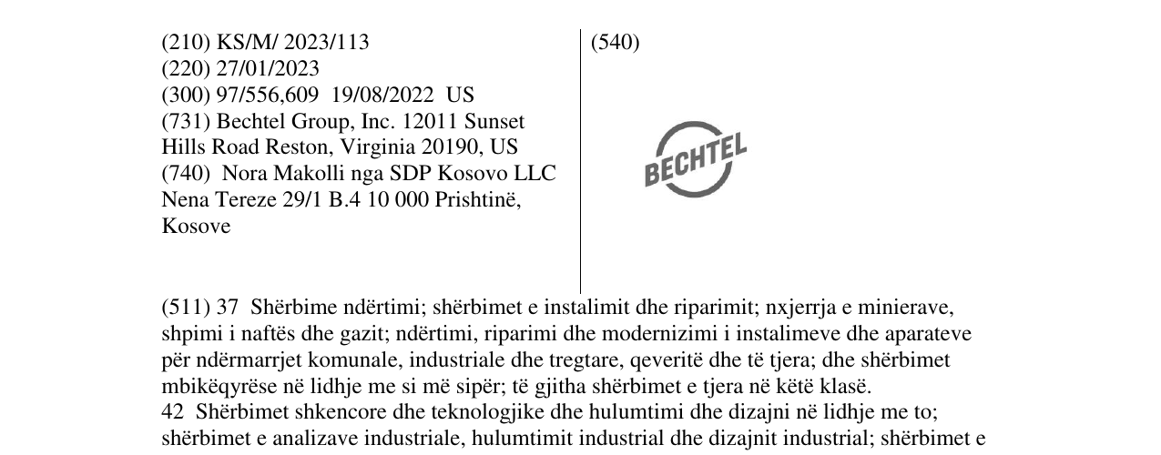 Zëri i markës BECHTEL në buletin