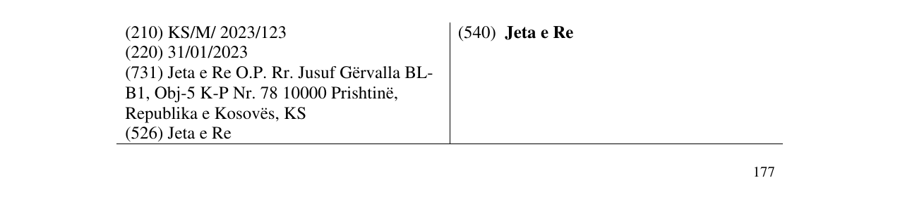 Zëri i markës Jeta e Re në buletin