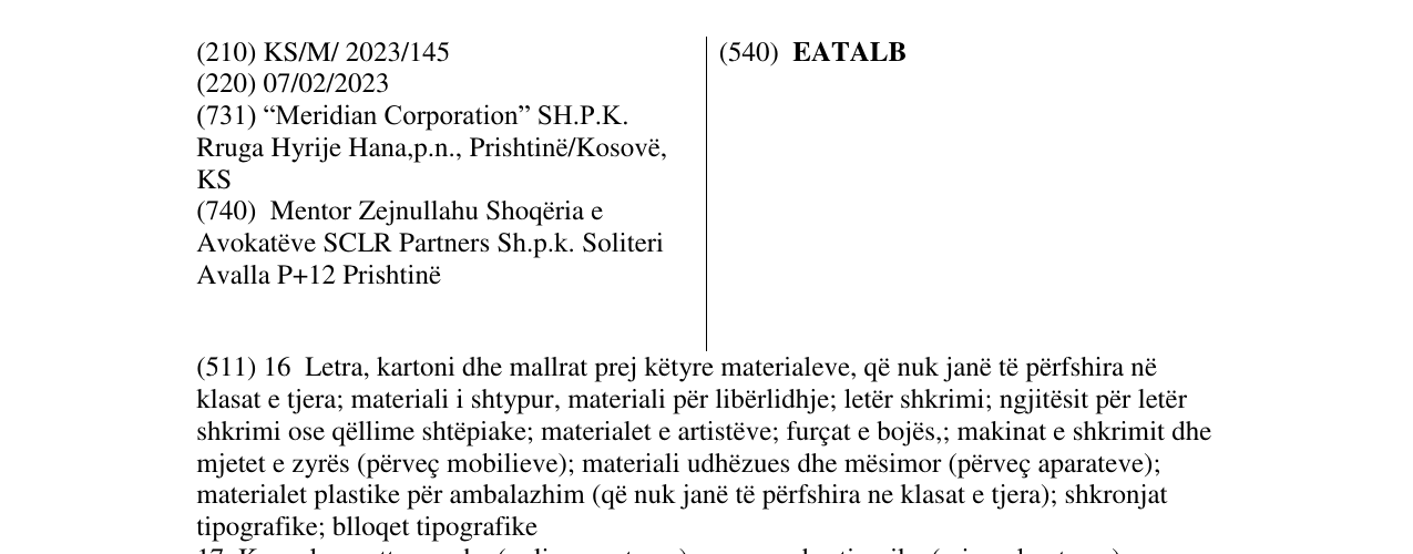 Zëri i markës EATALB në buletin