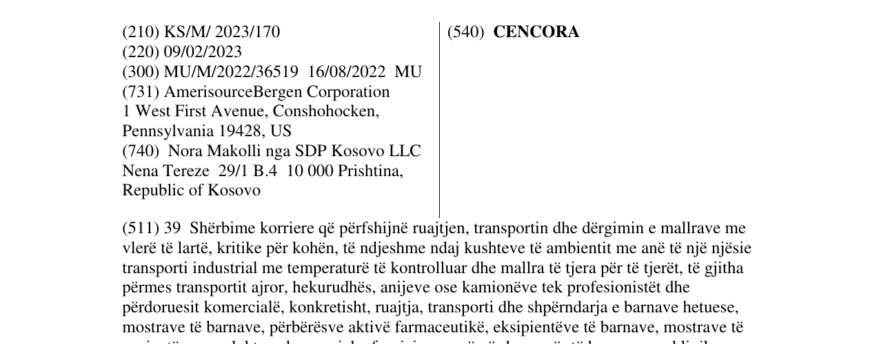 Zëri i markës CENCORA në buletin