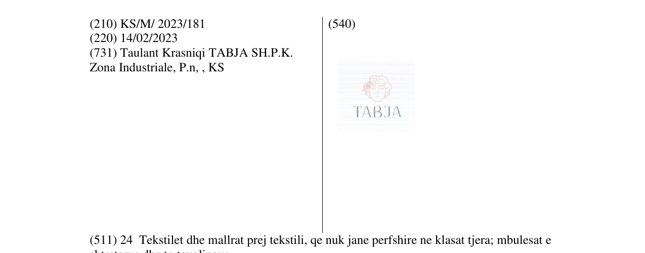 Zëri i markës TABJA në buletin