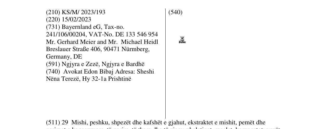 Zëri i markës Gold Butter në buletin
