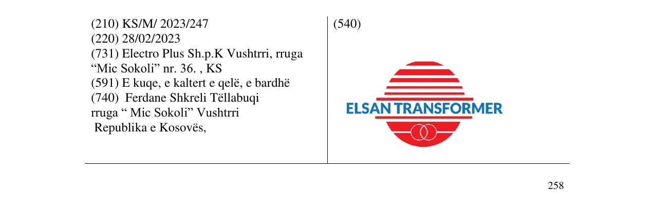 Zëri i markës ELSAN TRANSFORMER në buletin