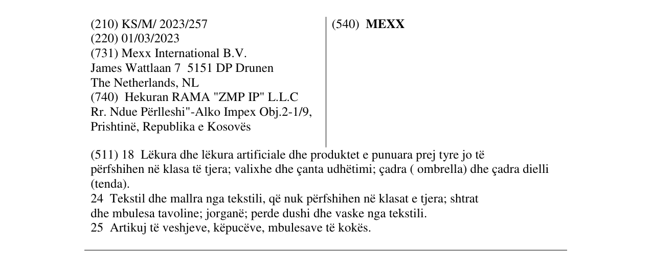 Zëri i markës MEXX në buletin