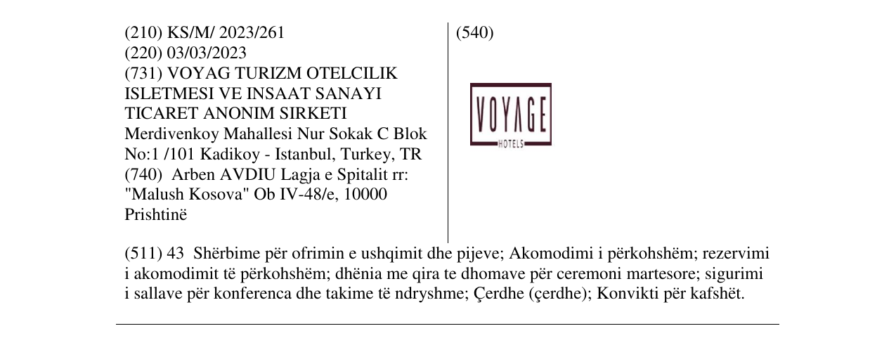 Zëri i markës voyage në buletin