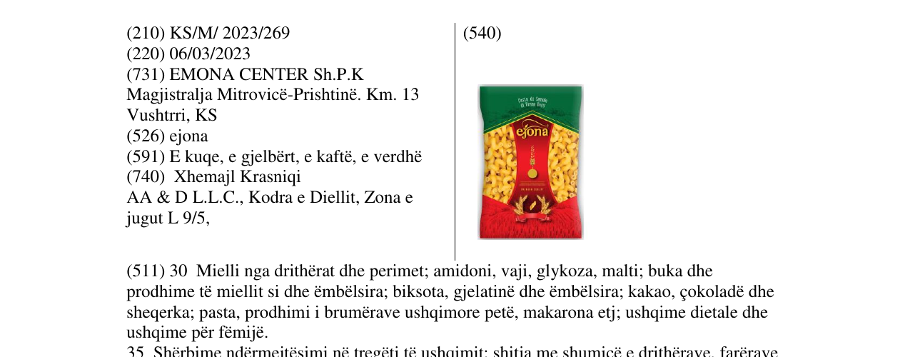 Zëri i markës ejona në buletin