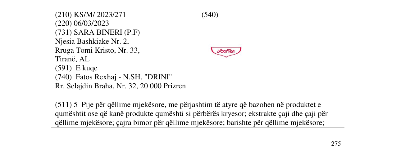 Zëri i markës yogi tea në buletin