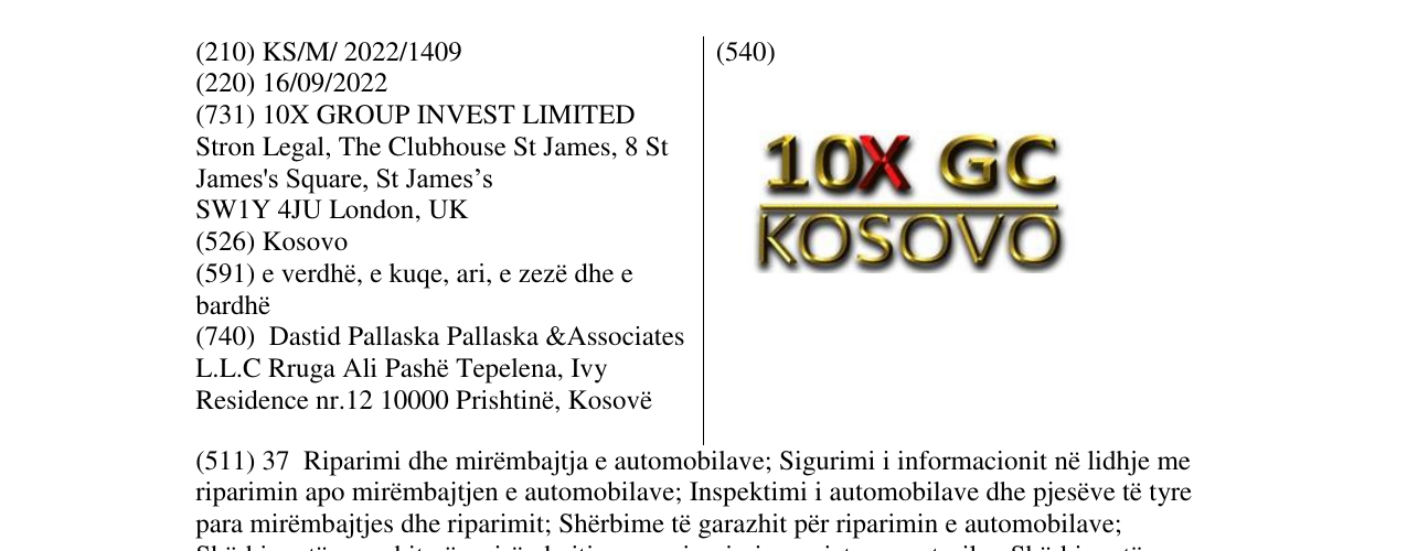 Zëri i markës 10X GC KOSOVO në buletin