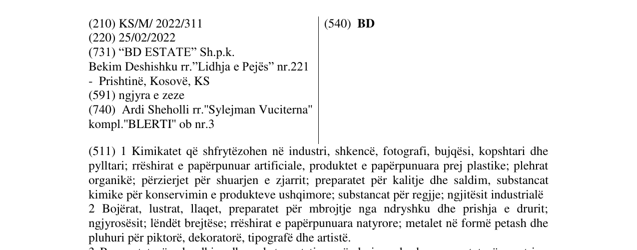 Zëri i markës BD në buletin