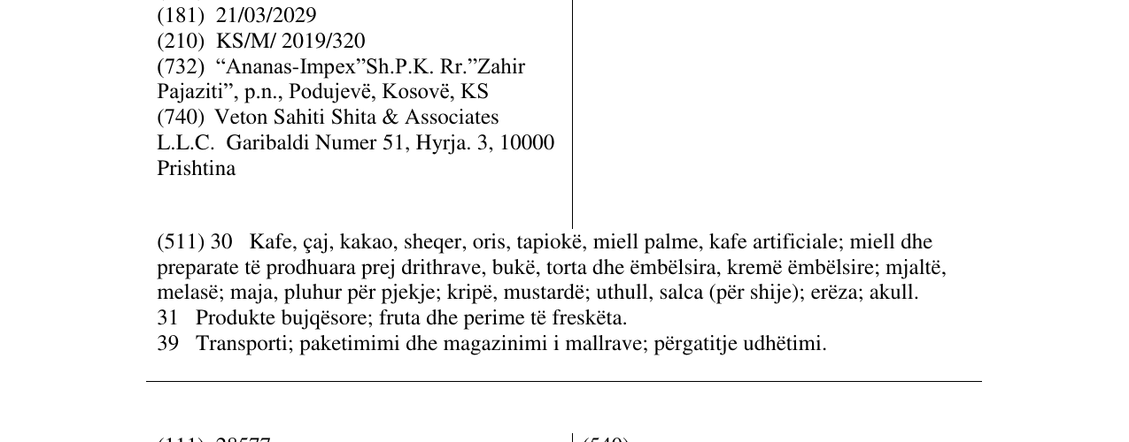 Zëri i markës BONAFIDE në buletin