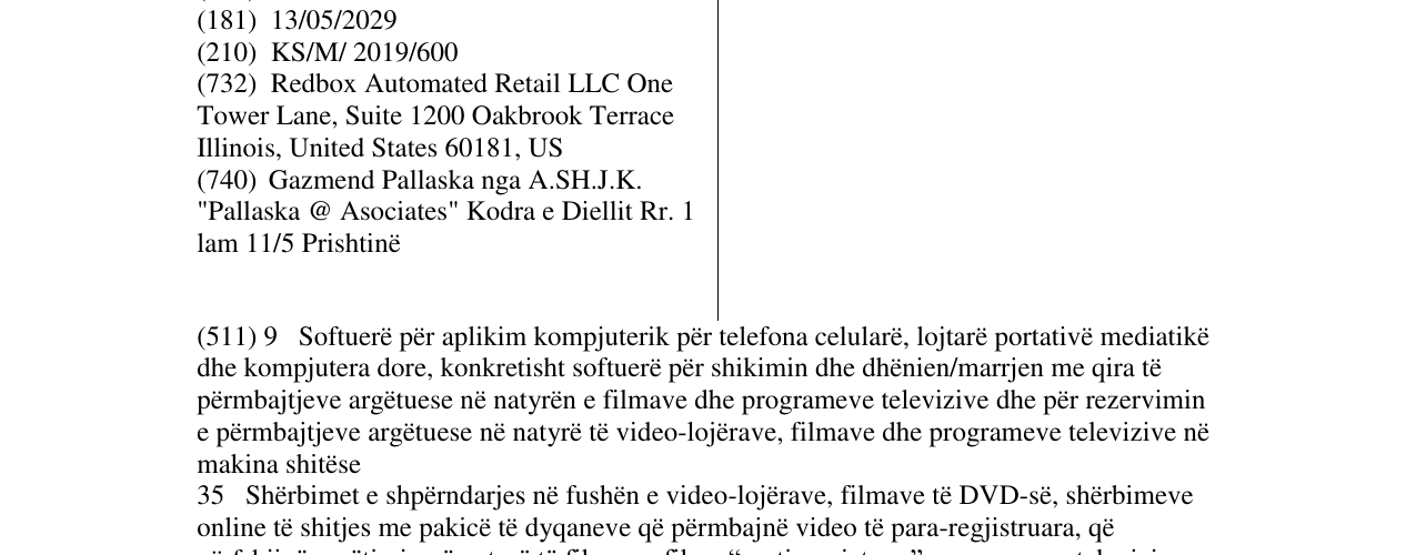 Zëri i markës REDBOX në buletin