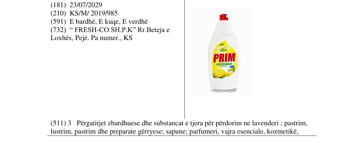 Zëri i markës PRIM në buletin