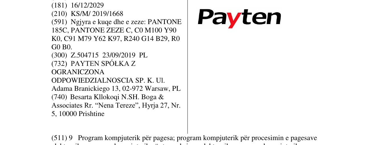 Zëri i markës Payten në buletin