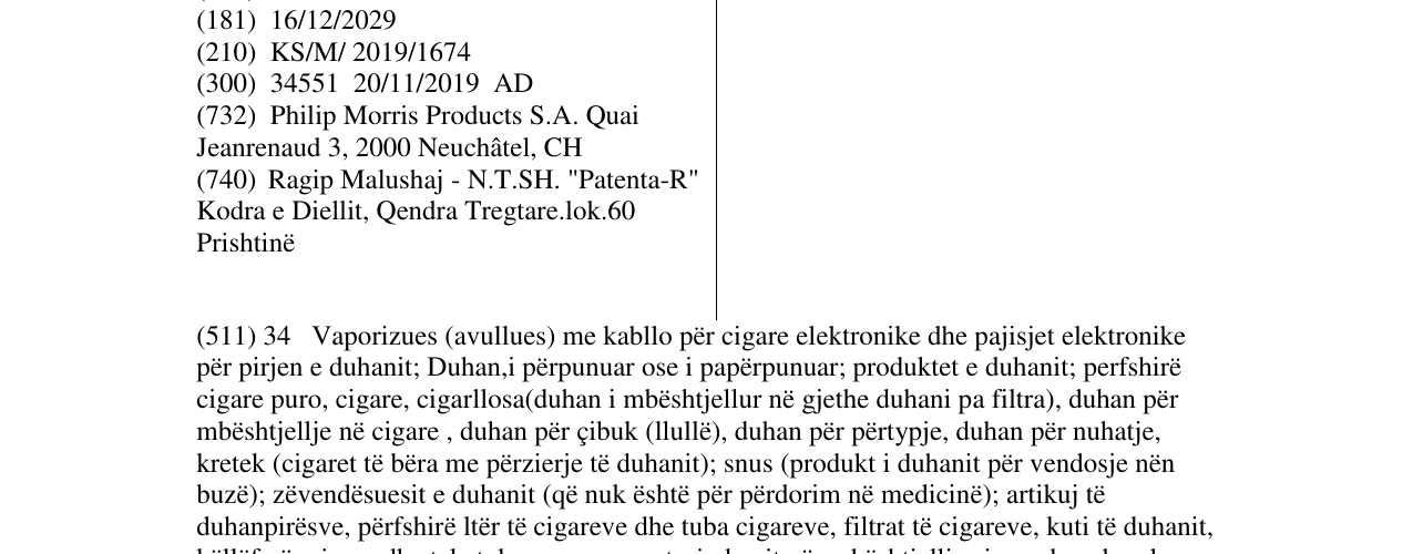 Zëri i markës TEREA në buletin