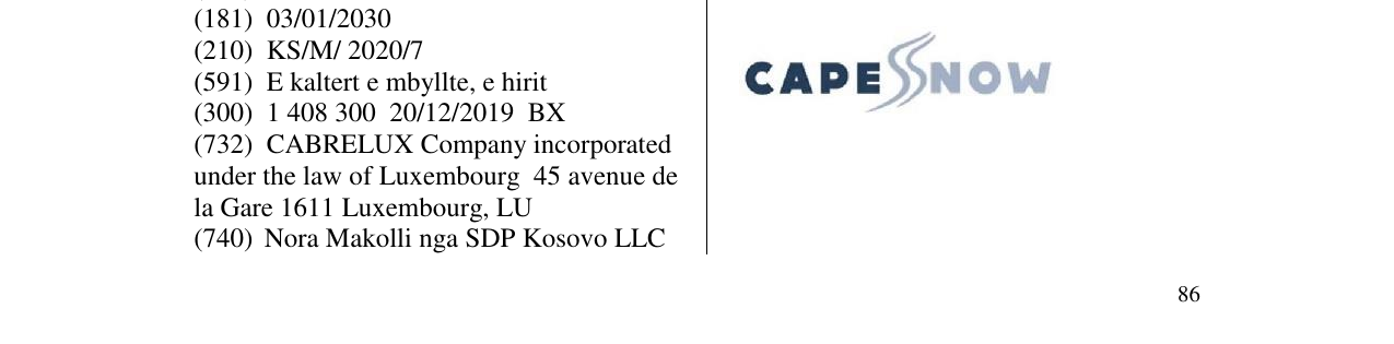 Zëri i markës CAPE NOW në buletin