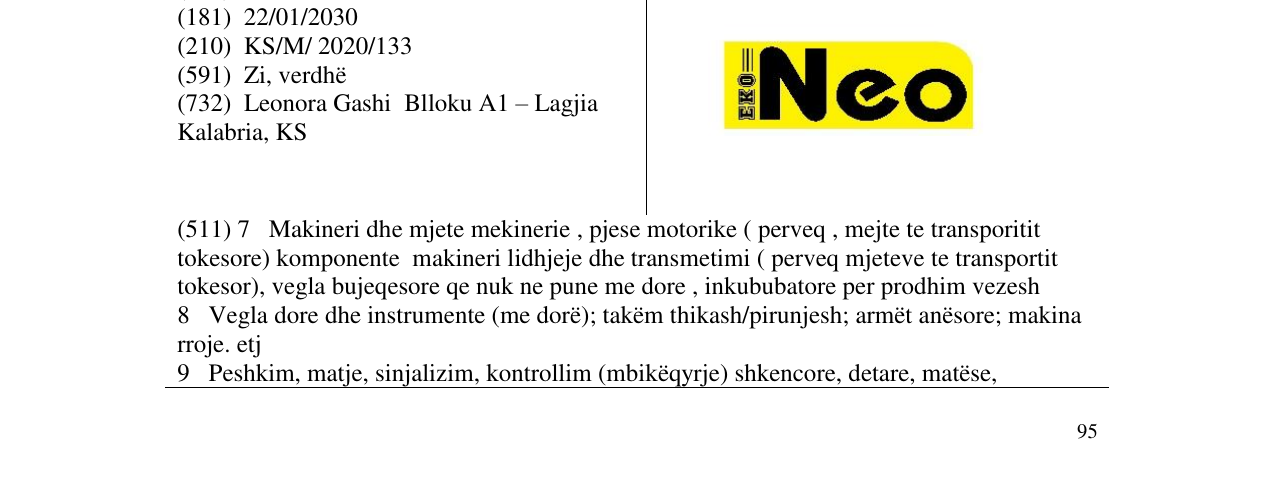 Zëri i markës Neo në buletin