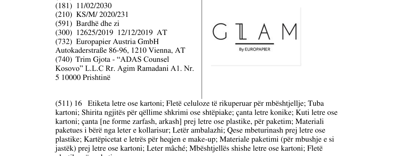 Zëri i markës GLAM në buletin