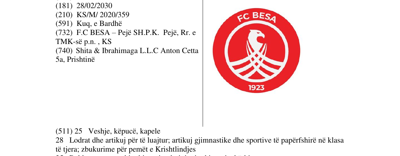 Zëri i markës FC BESA në buletin