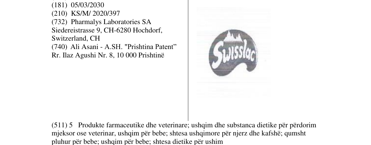 Zëri i markës Swisslac në buletin