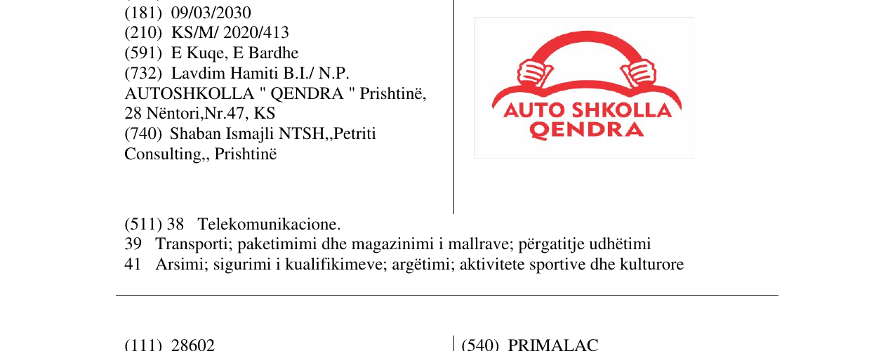 Zëri i markës auto shkolla qendra në buletin