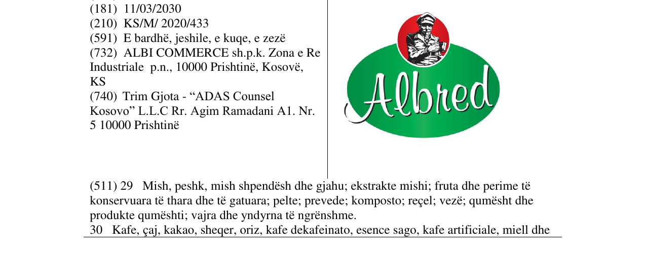 Zëri i markës ALBRED në buletin