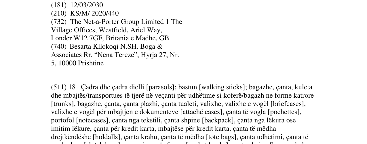 Zëri i markës NET-A-PORTER në buletin
