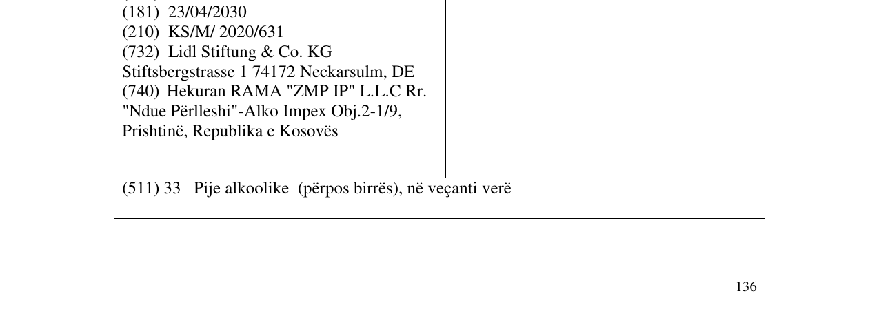 Zëri i markës GIULIO PASOTTI në buletin