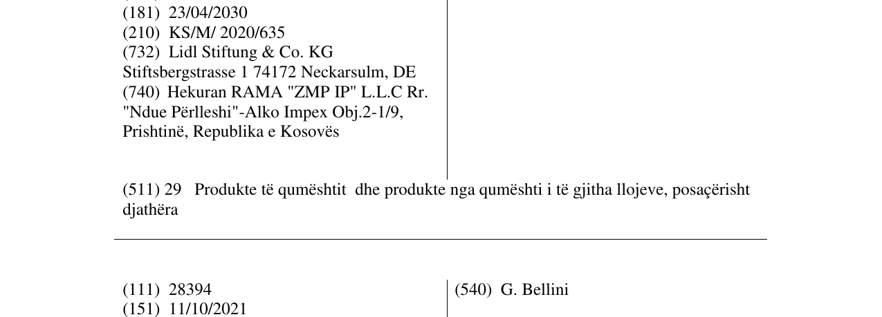 Zëri i markës Galpo në buletin