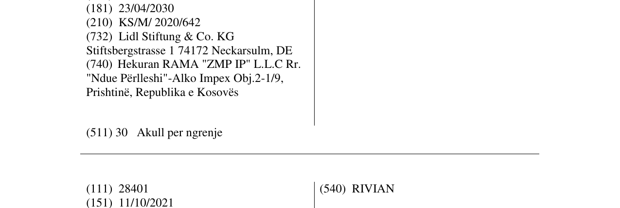 Zëri i markës FRUITDREAM në buletin