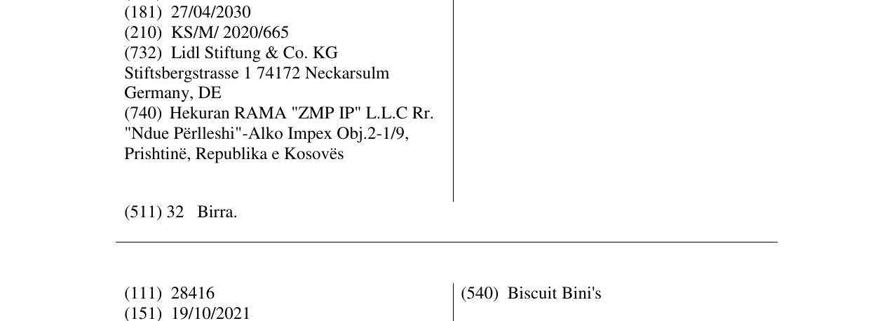 Zëri i markës Grafenwalder në buletin
