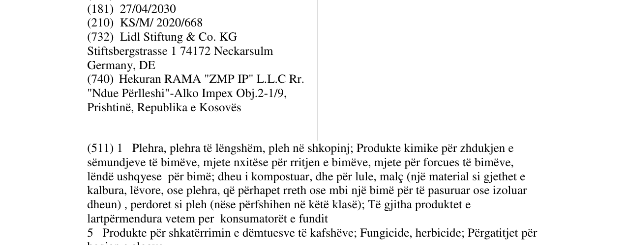 Zëri i markës Grandiol në buletin