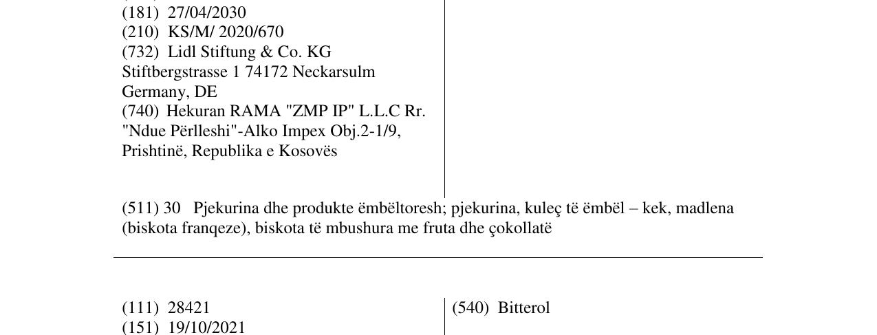 Zëri i markës Black Moon në buletin