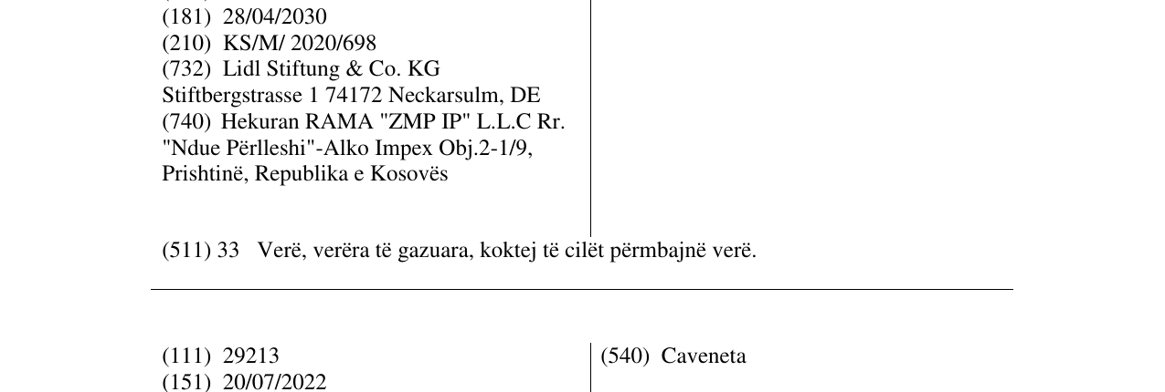 Zëri i markës Cepa Lebrel në buletin
