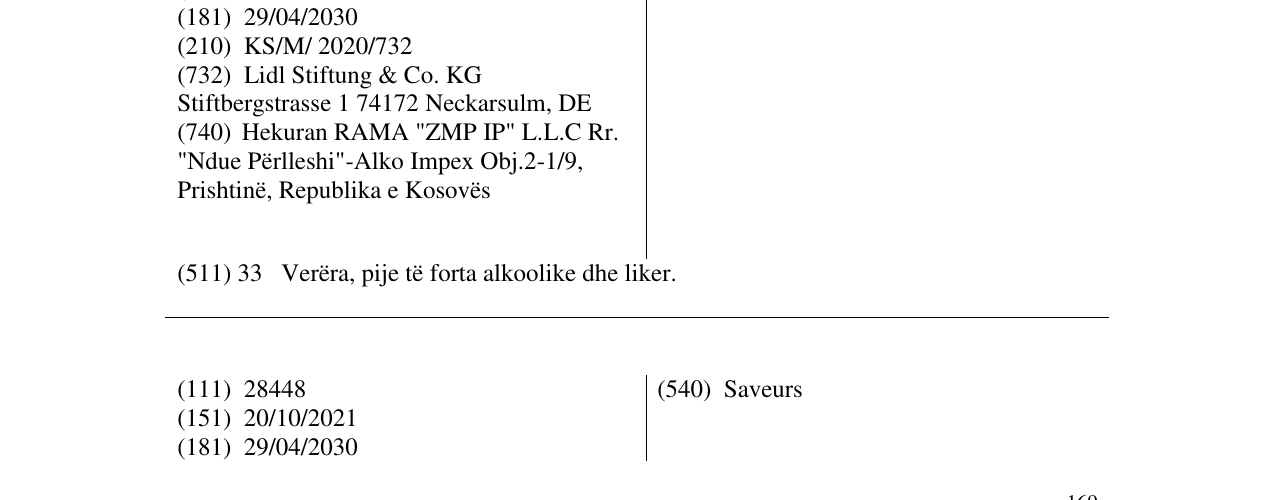 Zëri i markës Santelmo në buletin