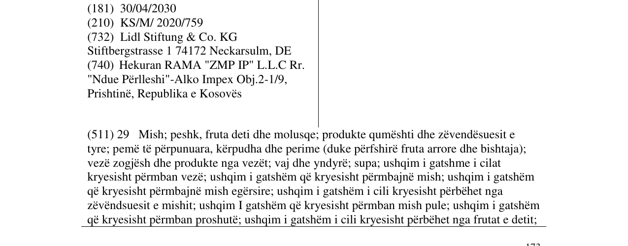 Zëri i markës Croamore në buletin
