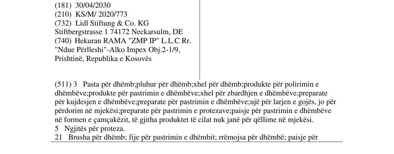 Zëri i markës Dentalux në buletin