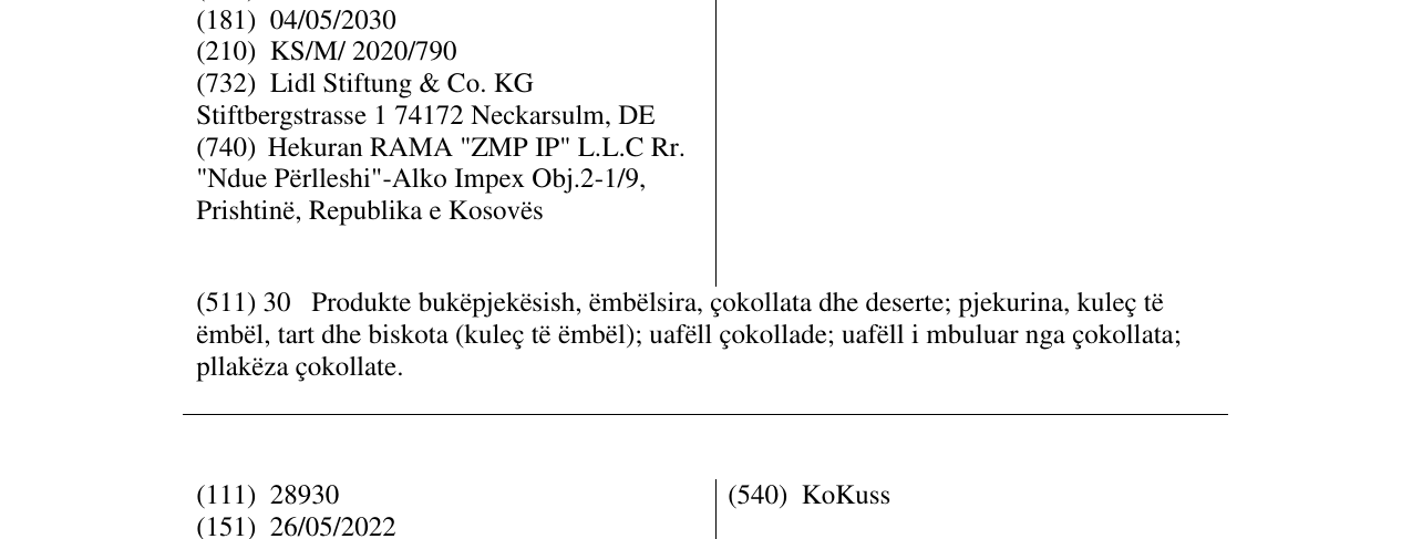 Zëri i markës Knuspo në buletin