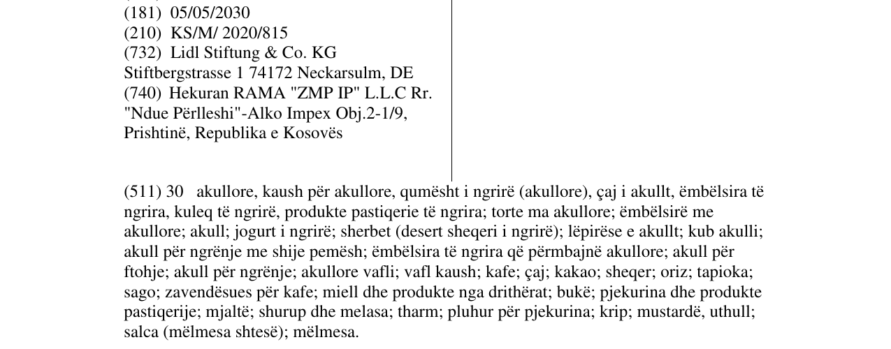 Zëri i markës Ecorino në buletin