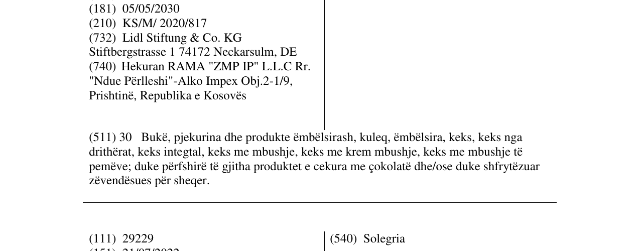 Zëri i markës Envitas në buletin