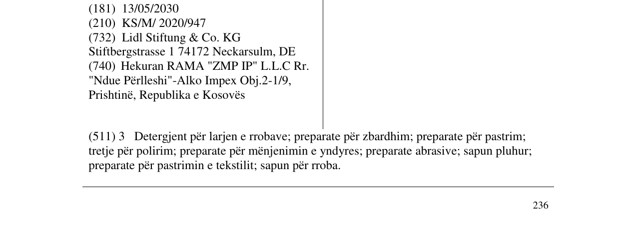 Zëri i markës Formil në buletin